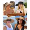 imageWomens Sun Visor Hats Wide Brim Straw Beach Hat UV Protection Ponytail Packable Beach Vacation EssentialsMix Beige