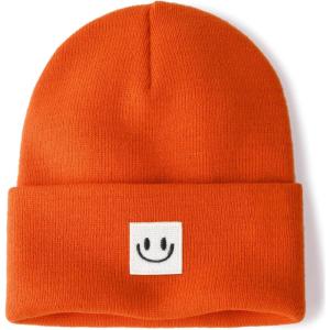 imageFURTALK Unisex Beanie for Women Men Knit Cuffed Winter Hats Soft Warm Cute Ski Skull CapsOrange