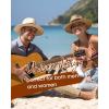 imageFURTALK Beach Sun Hat for Women Men Wide Brim Fedora Summer Straw Hats UPF 80Khakiblack RibbonKhakibrown Ribbon