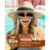 imageFURTALK Beach Sun Hat for Women Men Wide Brim Fedora Summer Straw Hats UPF 80Khakiblack RibbonKhakiwhite Ribbon