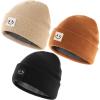 imageFURTALK Baby Toddler Winter Hat 3 Packs Baby Beanie Toddler Beanie Boys Girls Fleece Lined Kids Warm Knit HatsSmoke Greyblackcaramel