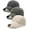 imageFURTALK Unisex Vintage Washed Cotton Baseball Cap Low Profile Adjustable Dad HatBlackbeigegreen