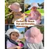 imageFURTALK Baby Sun Hat Toddler Girls Bucket Beach Hat Wide Brim UPF 50 Adjuatable Travel Beach EssentialsWhitepink