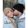 imageFURTALK Winter Beanie Hat Men Women Fleece Lining Winter Hats Windproof Knitted Warm Stretchable Cuffless BeanieNavy