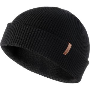 imageFURTALK Fisherman Beanie for Men Women 2 Styles Cuffless or Cuffed Knitted Unisex Winter Hat Outdoor AllDay WarmthBlack