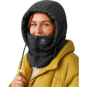 imageFURTALK Unisex Balaclava WindResistant Winter Face Mask Cold Weather Gear Fleece Lined Ski Men Women Warm Cover Scarf HatBlack