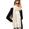 imageFURTALK Scarf for Women Men Soft Warm Cashmere Feel Blanket Scarf Pashmina Shawl Winter Thick Womens ScarvesCream