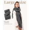 imageFURTALK Scarf for Women Men Soft Warm Cashmere Feel Blanket Scarf Pashmina Shawl Winter Thick Womens ScarvesDark Grey