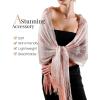 imageFURTALK Shawl Wraps for Women Silver Shawls and Wraps for Evening Dresses Sparkling Wedding Party Shawl GiftPink