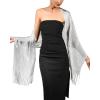 imageFURTALK Shawl Wraps for Women Silver Shawls and Wraps for Evening Dresses Sparkling Wedding Party Shawl GiftSilver
