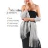 imageFURTALK Shawl Wraps for Women Silver Shawls and Wraps for Evening Dresses Sparkling Wedding Party Shawl GiftSilver