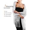 imageFURTALK Shawl Wraps for Women Silver Shawls and Wraps for Evening Dresses Sparkling Wedding Party Shawl GiftWhite