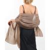 imageFURTALK Shawls and Wraps for Evening Dresses Sparkly Soft Wedding Party Bridesmaid Scarves for WomenBrown