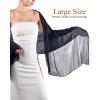 imageFURTALK Shawls and Wraps for Evening Dresses Sparkly Soft Wedding Party Bridesmaid Scarves for WomenNavy
