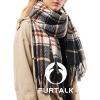 imageFURTALK Winter Warm Scarf for Women Cashmere Feel Shawl Wraps Tassel Plaid Oversized ScarvesBlackwhite