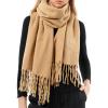 imageFURTALK Scarf for Women Men Soft Warm Cashmere Feel Blanket Scarf Pashmina Shawl Winter Thick Womens ScarvesCamel