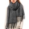 imageFURTALK Scarf for Women Men Soft Warm Cashmere Feel Blanket Scarf Pashmina Shawl Winter Thick Womens ScarvesDark Grey