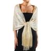 imageFURTALK Shawl Wraps for Women Silver Shawls and Wraps for Evening Dresses Sparkling Wedding Party Shawl GiftGold