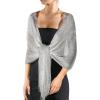 imageFURTALK Shawl Wraps for Women Silver Shawls and Wraps for Evening Dresses Sparkling Wedding Party Shawl GiftSilver