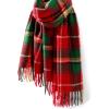 imageFURTALK Winter Warm Scarf for Women Cashmere Feel Shawl Wraps Tassel Plaid Oversized ScarvesRed