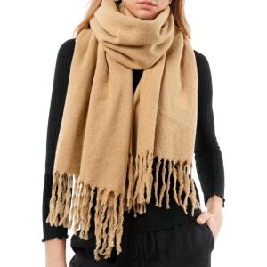 imageFURTALK Scarf for Women Men Soft Warm Cashmere Feel Blanket Scarf Pashmina Shawl Winter Thick Womens ScarvesCamel