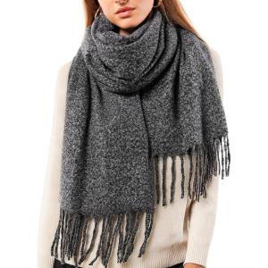 imageFURTALK Scarf for Women Men Soft Warm Cashmere Feel Blanket Scarf Pashmina Shawl Winter Thick Womens ScarvesDark Grey