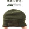 imageFURTALK American Flag Embroidered Beanie for Men Women Winter Hat Knitted Unisex Skull CapGreen