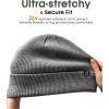 imageFURTALK DoubleLayer Beanie for Men Women Ultra Soft Stretchy Knit Winter Hat Unisex Cold Weather Beanie HatLight Grey