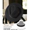 imageFURTALK Fedora Hats for Men Women Wide Brim Felt Panama Dress Hat with Belt Buckle Adjustable SizeBlack