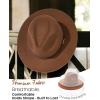 imageFURTALK Fedora Hats for Men Women Wide Brim Felt Panama Dress Hat with Belt Buckle Adjustable SizeBrown