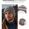 imageFURTALK Winter Beanie Hats with Earflap for Men Warm Fleece Line Knitted Outdoor CapsDark Grey