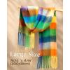 imageFURTALK Winter Plaid Scarf for Women Oversized Chunky Thick Blanket Scarves Warm Colorful Long WrapGreenblue