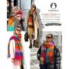imageFURTALK Winter Plaid Scarf for Women Oversized Chunky Thick Blanket Scarves Warm Colorful Long WrapOrangegrey