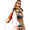 imageFURTALK Winter Plaid Scarf for Women Oversized Chunky Thick Blanket Scarves Warm Colorful Long WrapOrangegrey