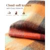 imageFURTALK Winter Plaid Scarf for Women Oversized Chunky Thick Blanket Scarves Warm Colorful Long WrapOrangegrey