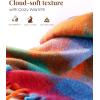 imageFURTALK Winter Plaid Scarf for Women Oversized Chunky Thick Blanket Scarves Warm Colorful Long WrapRedorange