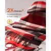 imageFURTALK Winter Scarf for Men Long Soft Warm Scarves Plaid Tassel Scarf for MenRedblack