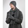 imageFURTALK Winter Warm Knit Beanie Hat Long Scarf Touchscreen Gloves Set Fleece Lined Skull Cap for Men WomenGrey