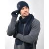 imageFURTALK Winter Warm Knit Beanie Hat Long Scarf Touchscreen Gloves Set Fleece Lined Skull Cap for Men WomenNavy Blue