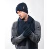 imageFURTALK Winter Warm Knit Beanie Hat Long Scarf Touchscreen Gloves Set Fleece Lined Skull Cap for Men WomenNavy Blue