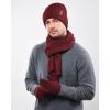 imageFURTALK Winter Warm Knit Beanie Hat Long Scarf Touchscreen Gloves Set Fleece Lined Skull Cap for Men WomenWine Red