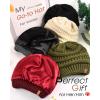 imageFURTALK Womes Slouchy Winter Beanie Knit Hat Satin Lined 3 Pack Thick Warm Fashionable Skull CapBlackgreenbeige