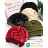 imageFURTALK Womes Slouchy Winter Beanie Knit Hat Satin Lined 3 Pack Thick Warm Fashionable Skull CapWine Reddark Greygreen