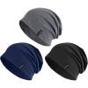 imageFURTALK Slouchy Beanie for Men Women Breathable Cotton Summer Beanie Unisex Running Sleeping Skull Caps Chemo HeadwearBlackdrak Greynavy Blue