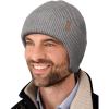 imageFURTALK Winter Beanie Hats with Earflap for Men Warm Fleece Line Knitted Outdoor CapsDark Grey