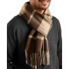 imageFURTALK Winter Scarf for Men Long Soft Warm Scarves Plaid Tassel Scarf for MenBrownbeige