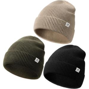 imageFURTALK Beanies for Women Men Winter Hats Slouchy Knitted Beanies Cuffed Skull Cap Warm HatBlackgreenlight Khaki