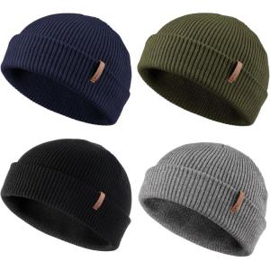 imageFURTALK Fisherman Beanie for Men Women  Knitted Unisex Winter Hat with Stretchy Comfort Outdoor AllDay WarmthBlackgreygreennavy