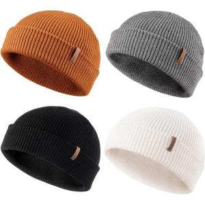 imageFURTALK Fisherman Beanie for Men Women  Knitted Unisex Winter Hat with Stretchy Comfort Outdoor AllDay WarmthBlackwhitegreybrown