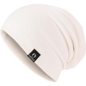 imageFURTALK Slouchy Beanie for Men Women Soft Knit Stretchy Skull Cap Stylish ampamp WarmCream